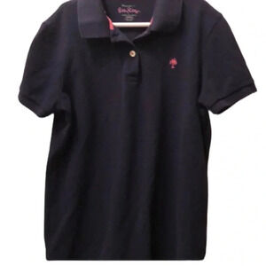 LILLY PULITZER EUC GIRLS NAVY SHIRT TOP POLO UNIFORM SUMMER BLUE GOLF SIZE XS